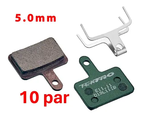 Tektro Skiveklosser 2-piston Resin 10pk 10E11.11, kun for Tektro 5.0mm kalipper