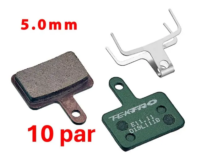 Tektro Skiveklosser 2-piston Resin 10pk 10E11.11, kun for Tektro 5.0mm kalipper 