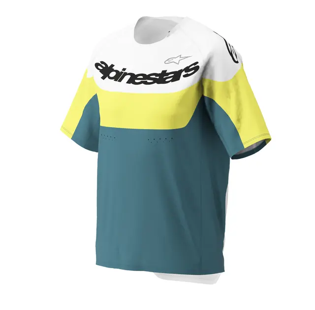 Alpinestars A-Dura Race SS Trøye Small, Blå/Grønn, Regular Fit 