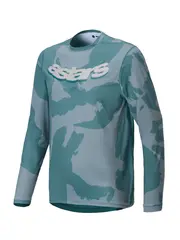 Alpinestars A-Dura Hollow LS Trøye JR Sølv/Grønn, Medium, Regular fit, Junior