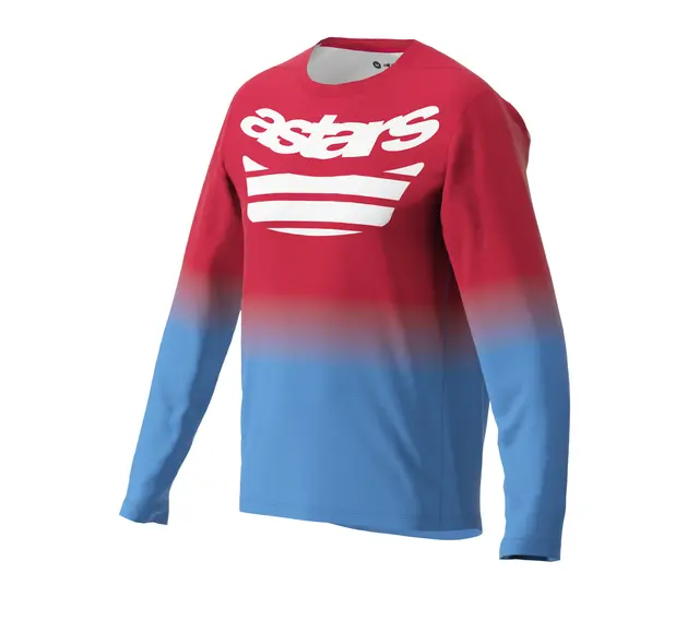 Alpinestars A-Dura Astars 2.0 LS Trøye Small, Rød/Blå, Regular Fit 