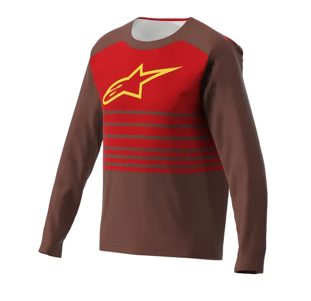 Alpinestars A-Dura Elite Blocked Trøye Small, Bordeaux, Regular Fit 