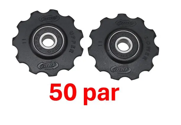BBB RollerBoys BDP-02D Trinsehjul 50-PAK 11T, verkstedsforpakning, Sort 