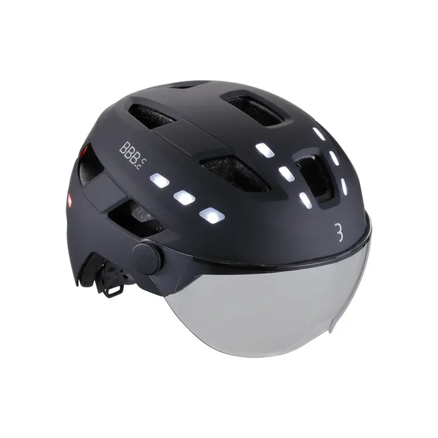 BBB District BHE-163 Hjelm M/L 24LED, Lys, 54-60cm, m/Visir 