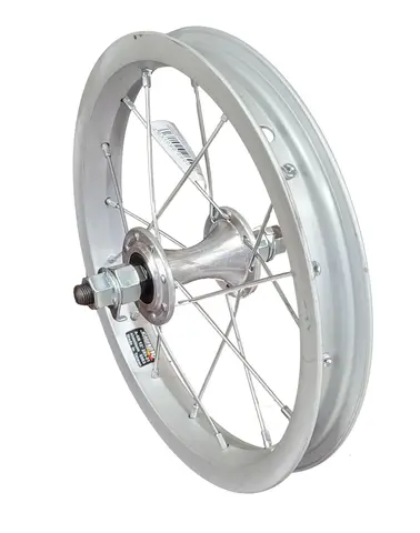Forhjul 12"/203mm Alu Enkel bunn, 82mm, fast aksling, mutter