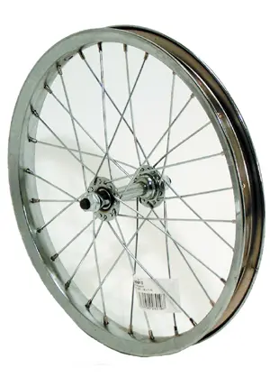 Forhjul 16"/305mm Alu Enkel bunn, 82mm, fast aksling, mutter 