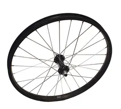Forhjul 20"/406mm Alu Sort Enkel bunn, 100mm, fast aksling, mutter