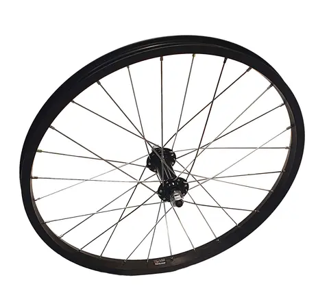 Forhjul 20"/406mm Alu Sort Enkel bunn, 100mm, fast aksling, mutter