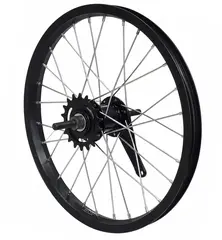 Bakhjul 16"/305mm m/Navbrems Sort Enkel bunn, fast aksling, 18T drev