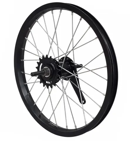 Bakhjul 16"/305mm m/Navbrems Sort Enkel bunn, fast aksling, 18T drev