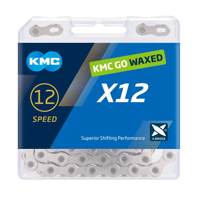 KMC X12 Go Waxed Kjede Sølv 12-Delt, 126 ledd, 5.2mm 