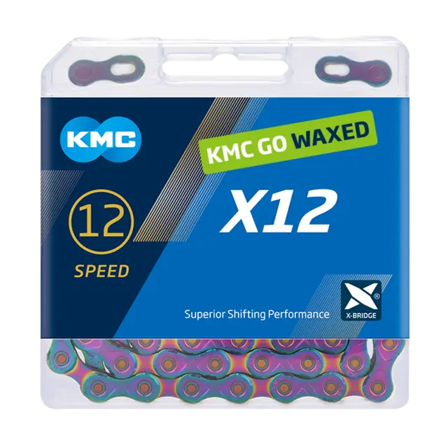 KMC X12 Go Waxed Kjede Aurora Blå 12-Delt, 126 ledd, 5.2mm 