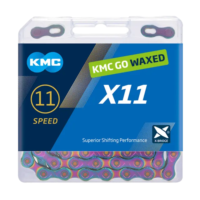 KMC X11 Go Waxed Kjede Aurora Blå 11-Delt, 118 ledd, 5.65mm 