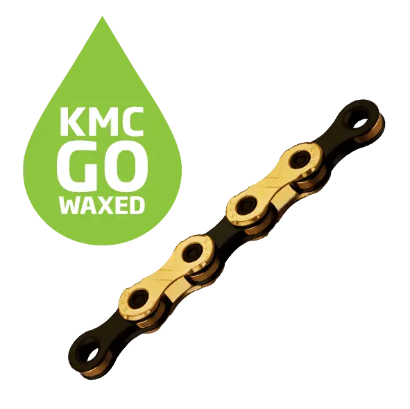 KMC X12 Ti-N Go Waxed Kjede Gull/Sort 12-Delt, 126 ledd, 5.2mm 