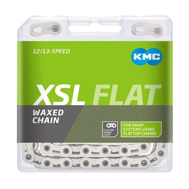 KMC X12SL Flat Go Waxed Kjede Sølv 12/13-Delt, 126 ledd, 5.2mm 