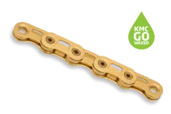 KMC X12SL Flat Go Waxed Kjede Gull 12/13-Delt, 126 ledd, 5.2mm