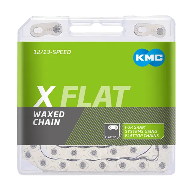 KMC X12 Flat Go Waxed Kjede Sølv 12/13-Delt, 126 ledd, 5.2mm 
