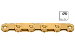 KMC X12 Flat Ti-N Go Waxed Kjede Gull 12/13-Delt, 126 ledd, 5.2mm