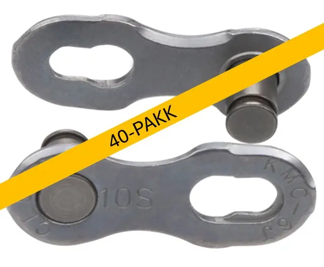 KMC MissingLink 10R EPT Kjedelås Sølv 10-Delt, 40-pakk, 5.88mm, Rustfritt 