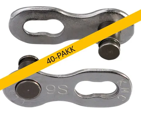 KMC MissingLink 9R EPT Kjedelås Sølv 9-Delt, 40-pakk, 6.6mm, Rustfritt