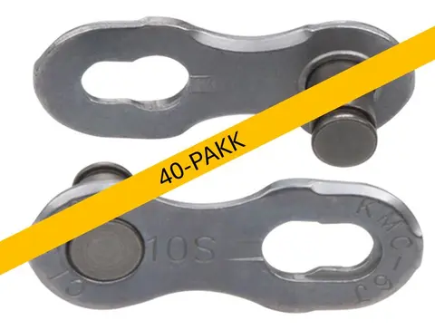 KMC MissingLink 10NR EPT Kjedelås Sølv 10-Delt, 40-pakk, 5.88mm, Rustfritt