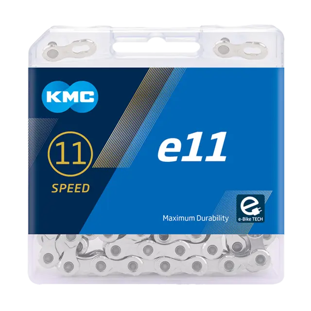 KMC e11 El-Sykkel Kjede Sølv 11-Delt, 122 ledd, 5.65mm 