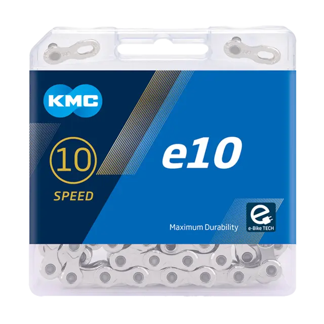 KMC e10 El-Sykkel Kjede Sølv 10-Delt, 122 ledd, 5.88mm 