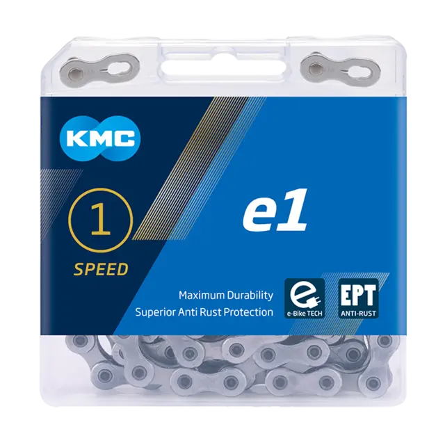 KMC e1 EPT Narrow El-Sykkel Kjede Sølv Single, 130 ledd, 1/2" x 3/32, Rustfritt 