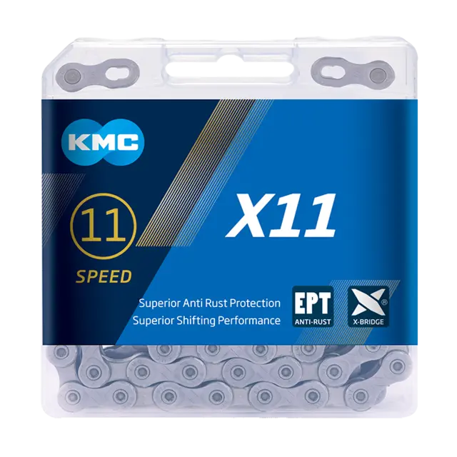 KMC X11 EPT Kjede Sølv 11-Delt, 118 ledd, 5.65mm, Rustfritt 