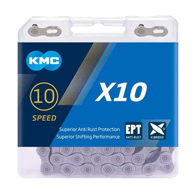 KMC X10 EPT Kjede Grå 10-Delt, 114 ledd, 5.88mm, Rustfritt 