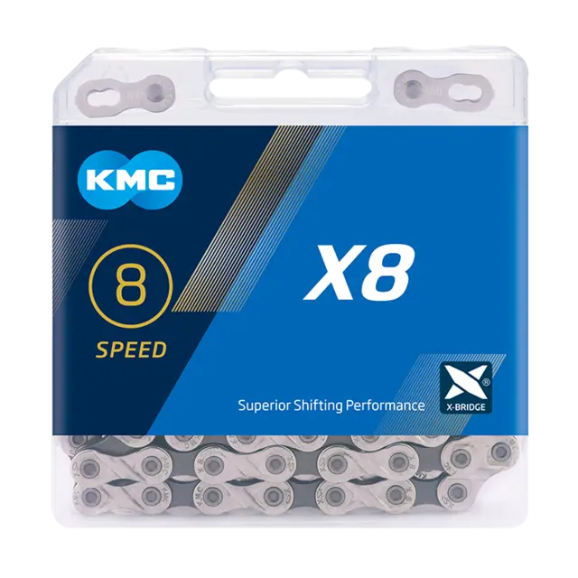 KMC X8 Kjede Sølv/Grå 5-8-Delt, 114 ledd, 7.3mm 