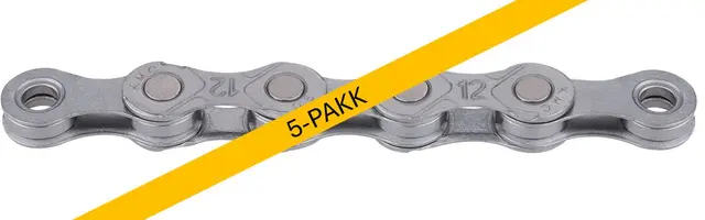 KMC e12 EPT El-Sykkel Kjede Sølv 5pk 12-Delt, 5x130 ledd, 5.2mm, Rustfritt 