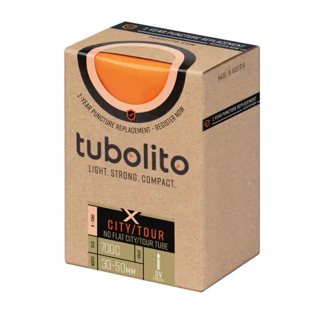 Tubolito X-TuboPresta City/Tour28 Slange 30/50-622mm,TPU,oransje 42mm ventil,130g 