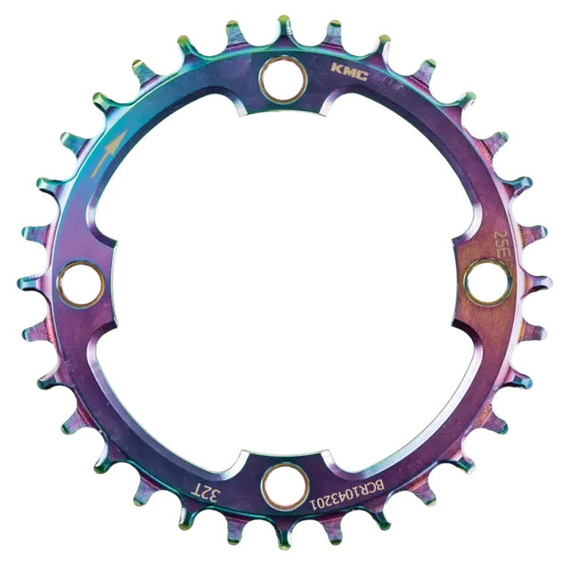 KMC MTB Krankdrev Aurora Blå 38T 104 BCD/4-arm, Narrow Wide, alu 