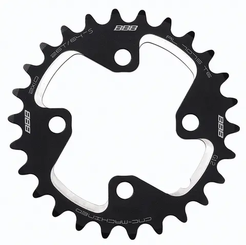 BBB MTBgear BCR-46S Krankdrev 24T 64 BCD/4-arm, 2x10-delt, alu