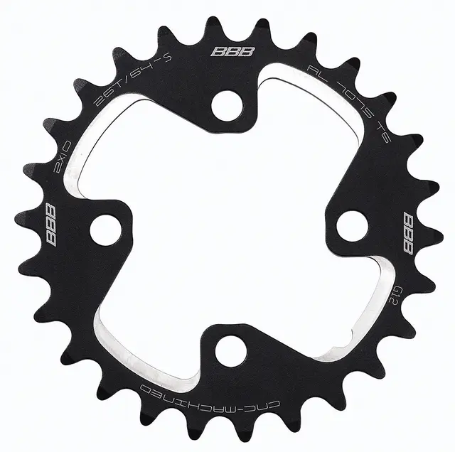 BBB MTBgear BCR-46S Krankdrev 26T 64 BCD/4-arm, 2x10-delt, alu 
