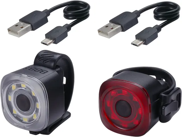 BBB Spirit BLS-227 Lyktesett 30+12 Lumen, Micro USB, Sort 