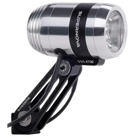 Supernova E3 Pro 2 Frontlykt 205L, Dynamo, Sølv, 110g