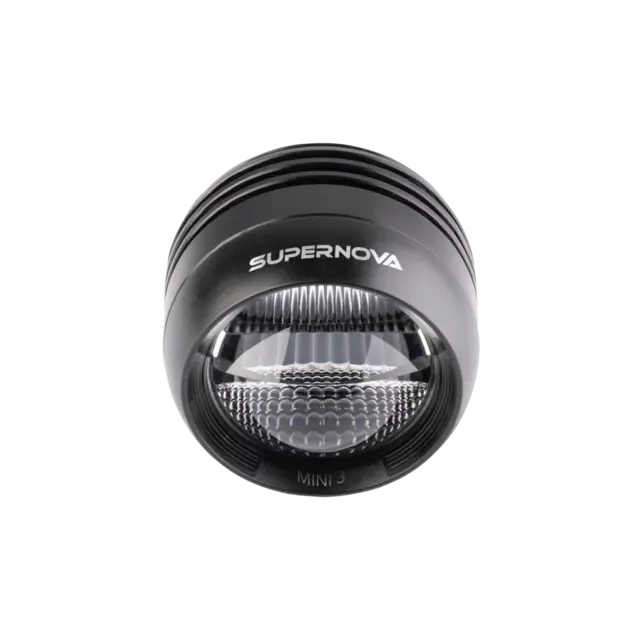 Supernova Mini 3 Frontlykt 350L, 12V, Sort, 70g 