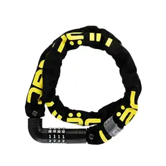 Uläc Steel Kombat Kjettinglås Sort/Gul Kode, 7mm x1000mm, 1220gr, Level 6