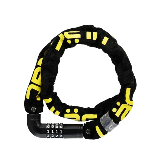 Uläc Steel Kombat Kjettinglås Sort/Gul Kode, 7mm x1000mm, 1220gr, Level 6 