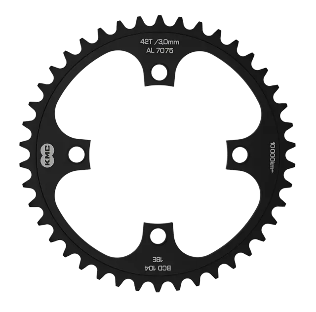 KMC Krankdrev 104 BCD/4-arm, 1/8", Wide, Alu 