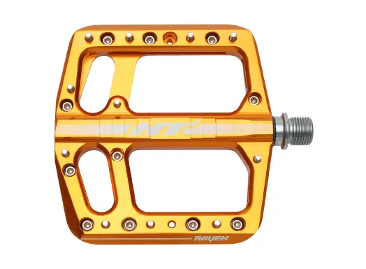 HT ANS12 Raven Platformpedal Oransje Alu, 105x105x14mm, 11-pins, 420g 