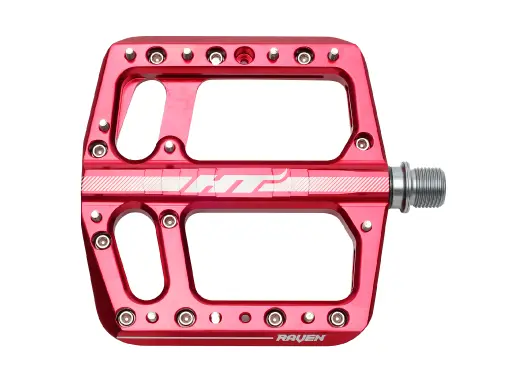 HT ANS12 Raven Platformpedal Rød Alu, 105x105x14mm, 11-pins, 420g 