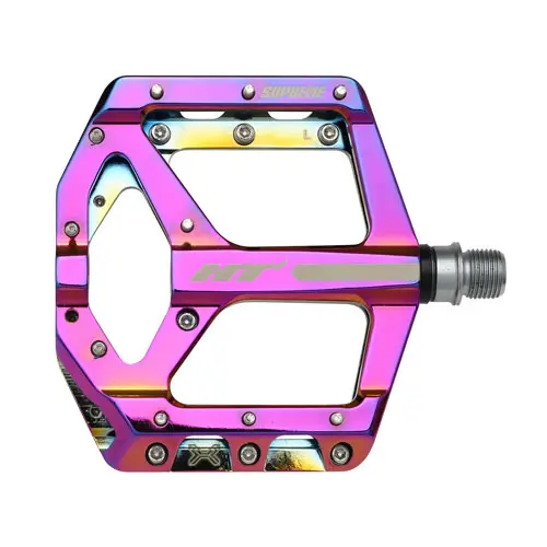 HT ANS10 Supreme Platformpedal Oil Slick Alu, 100x100x16.6mm,10-pins, 368g 