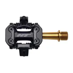 HT M2 Ti XC Pedaler Stealth Sort Alu, titan aksling, m/cleats, 260g