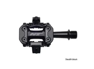 HT M2 XC Pedaler Stealth Sort Alu, m/cleats, 305g