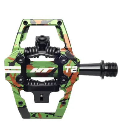 HT T2 Enduro Pedaler Camo Alu, 4-pins, m/cleats, 376gr 