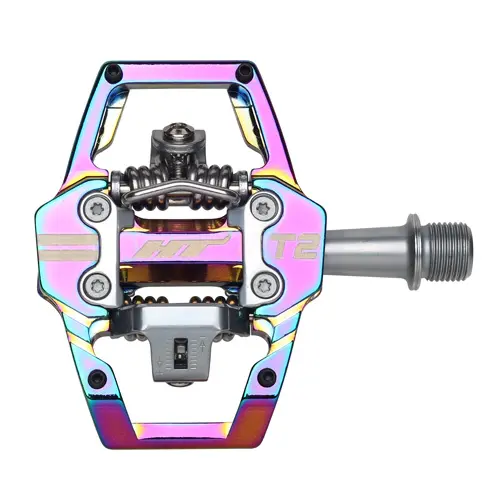 HT T2 Enduro Pedaler Oil Slick Alu, 4-pins, m/cleats, 376gr 