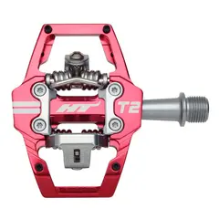 HT T2 Enduro Pedaler Rød Alu, 4-pins, m/cleats, 376gr